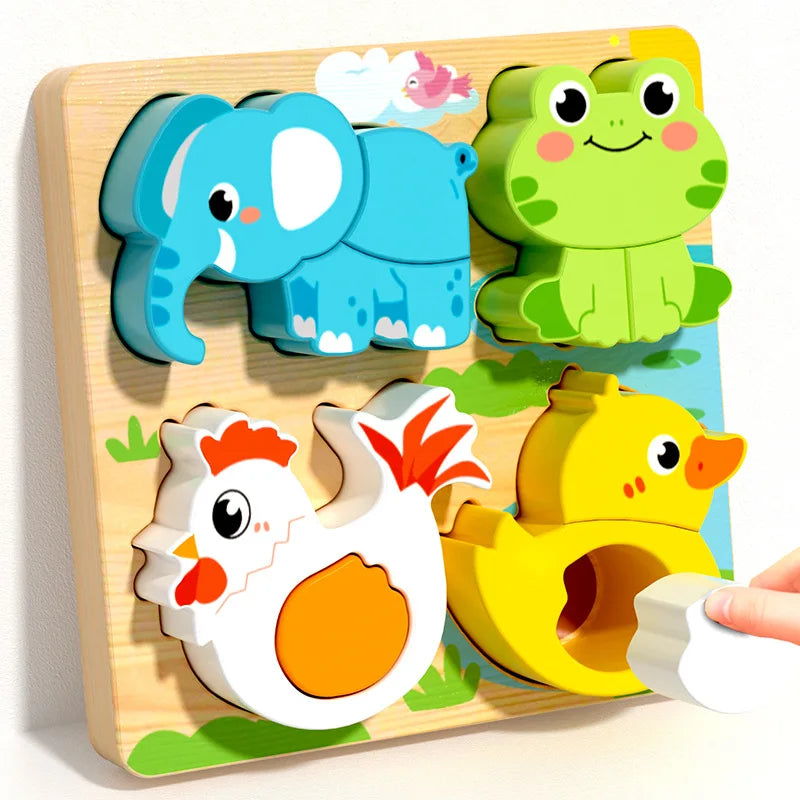 Wooden Puzzles Toys for Kids 3 Year Alphabet Numbers Children Montessori Educational Learning Toys abc Letters Preschool Gift