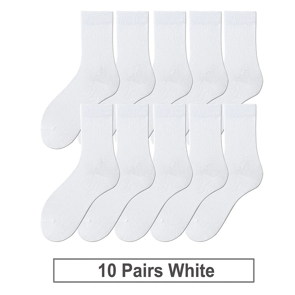 10 Pairs New Men's Cotton Socks Soft Breathable Autumn Spring for Male US6-10