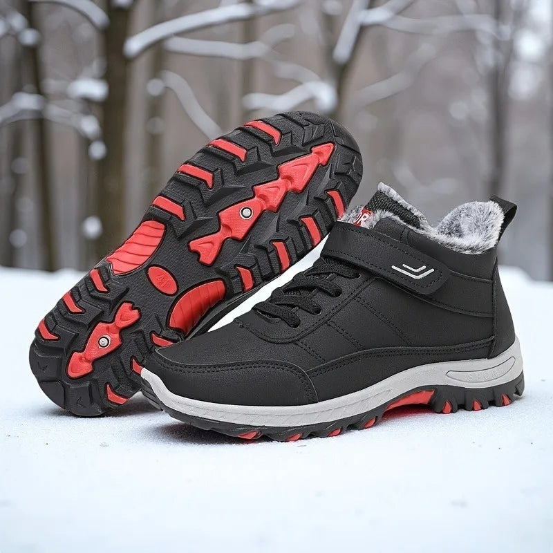 2025 Winter Snow Boots for Men, Fashionable Plush Thick Cotton Boots, Waterproof High Top Snow Boots