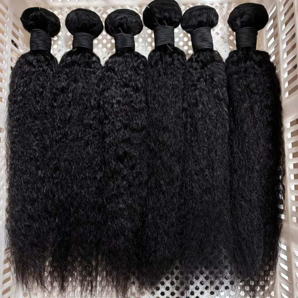 Kinky Straight Human Hair Yaki Bundles