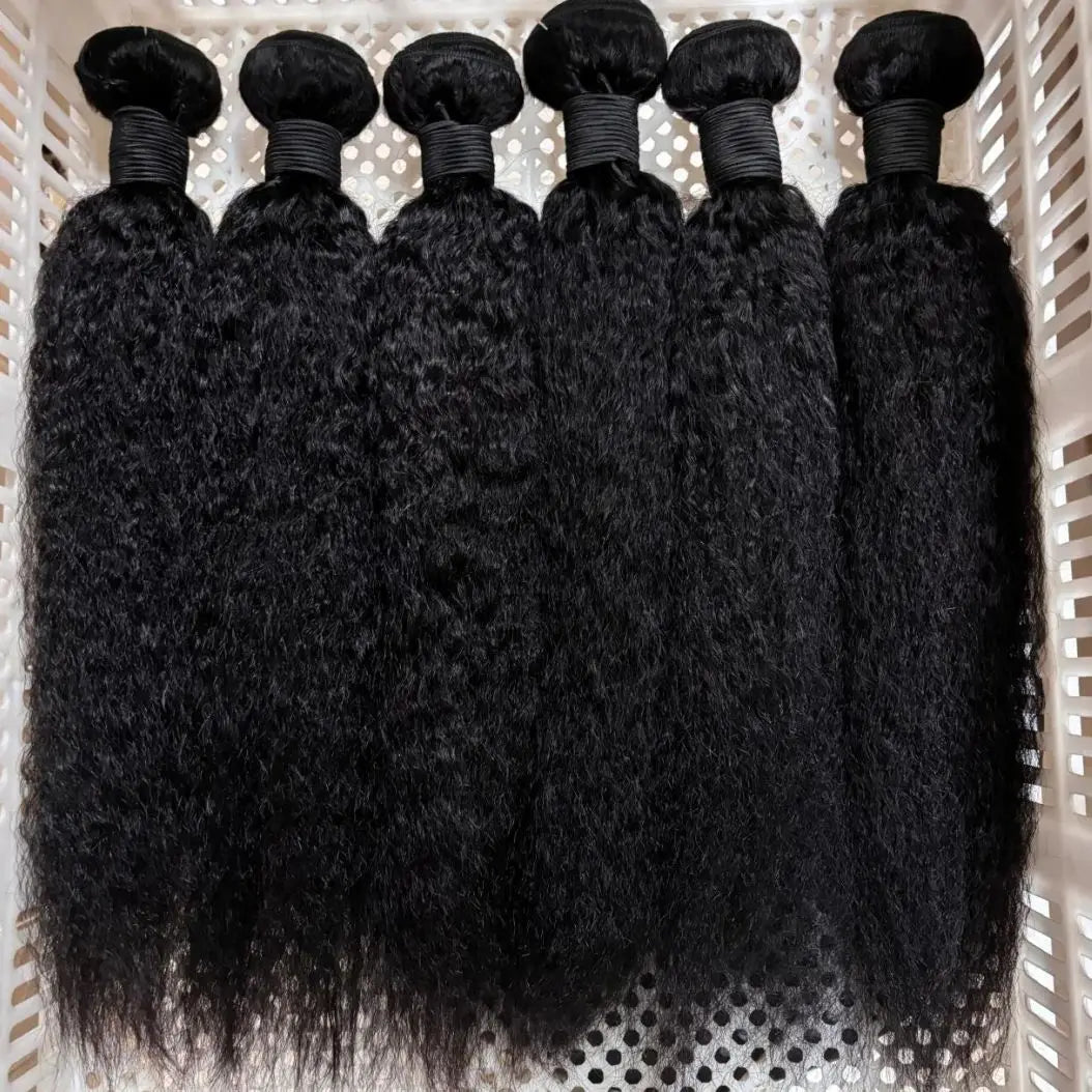 Kinky Straight Human Hair Yaki Bundles