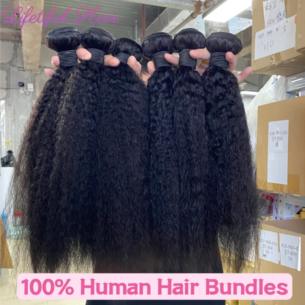 Kinky Straight Human Hair Yaki Bundles