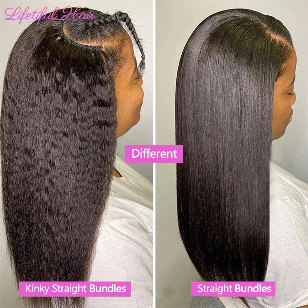 Kinky Straight Human Hair Yaki Bundles