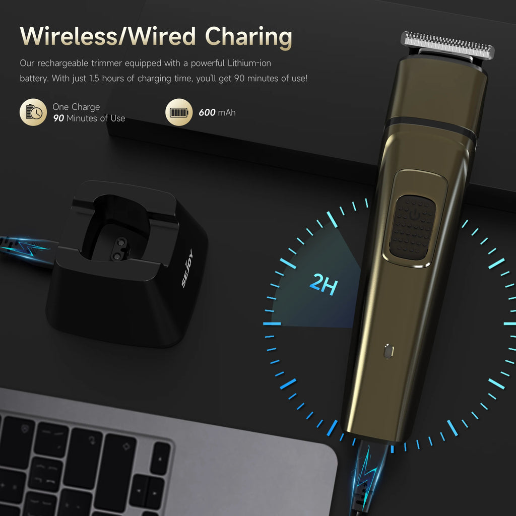 Electric Hair Beard Trimmer for Men Cordless Rechargeable Grooming Kit for Mustache, Body, Nose and Facial,Electric Shavers Gift