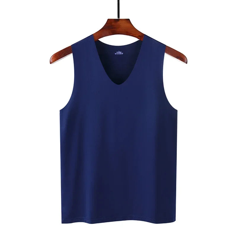 Men's Underwears Undershirts Summer Vest Men Traceless Ice Silk Tank Top Slim Fit Sports Fitness Sleeveless Breathable Singlet